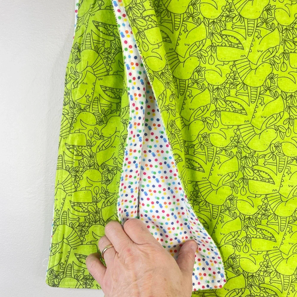 Handmade Baby Blanket Jungle Polka Dot Fleece Unisex Reversible 39.50